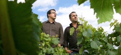 Jean Pascal Sarnin et Jean Marie Berrux dans les vignes du Petit têtu à Meursault 2009.07